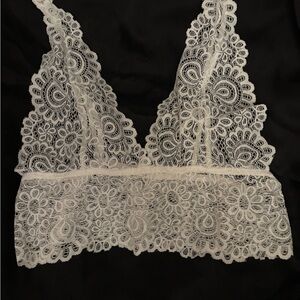 Elegant Lace Bralette in White